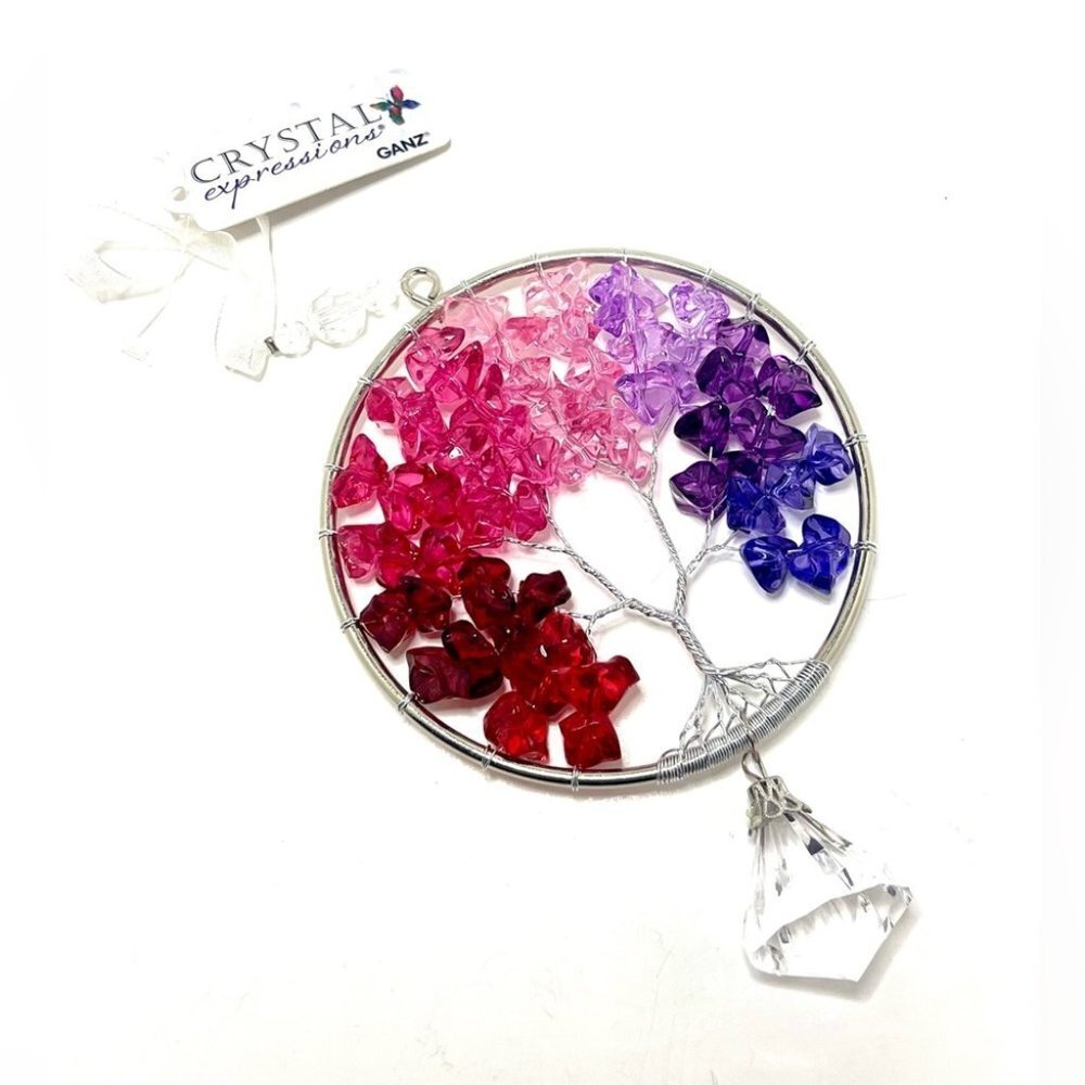 NEW GANZ Crystal Expressions Valentine Tree of Life with Sun Catcher Dangle.​
